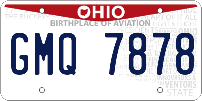 OH license plate GMQ7878