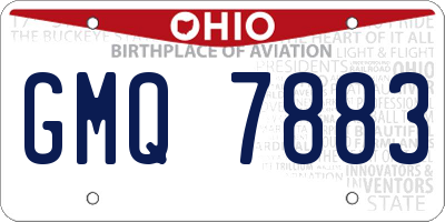 OH license plate GMQ7883