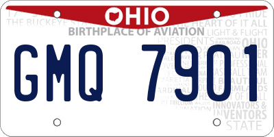 OH license plate GMQ7901