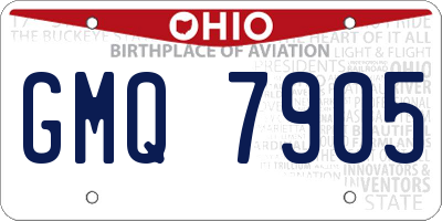 OH license plate GMQ7905