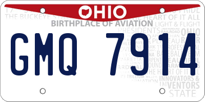 OH license plate GMQ7914