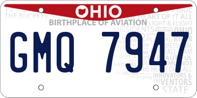 OH license plate GMQ7947