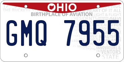 OH license plate GMQ7955