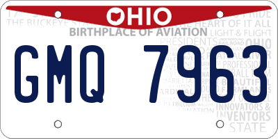 OH license plate GMQ7963