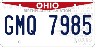 OH license plate GMQ7985