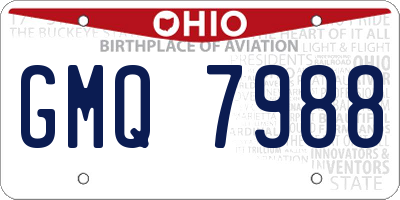 OH license plate GMQ7988