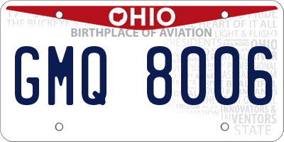 OH license plate GMQ8006
