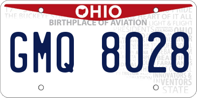 OH license plate GMQ8028