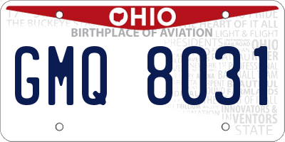 OH license plate GMQ8031