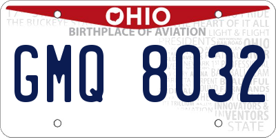 OH license plate GMQ8032