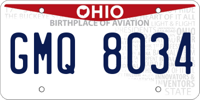 OH license plate GMQ8034