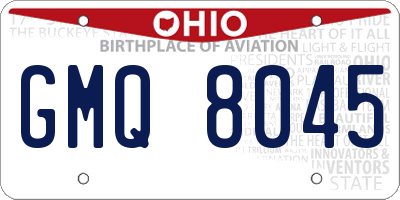 OH license plate GMQ8045