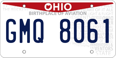 OH license plate GMQ8061