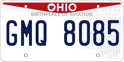 OH license plate GMQ8085