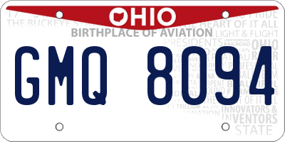 OH license plate GMQ8094