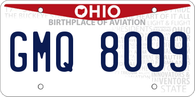 OH license plate GMQ8099