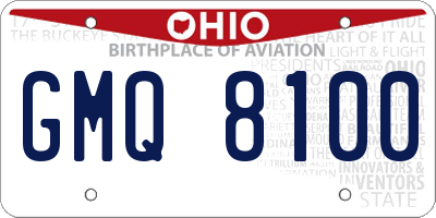 OH license plate GMQ8100