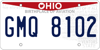 OH license plate GMQ8102