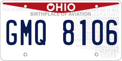 OH license plate GMQ8106