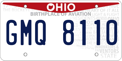 OH license plate GMQ8110