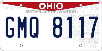 OH license plate GMQ8117