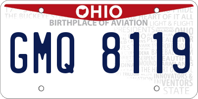 OH license plate GMQ8119
