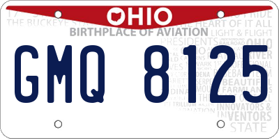 OH license plate GMQ8125