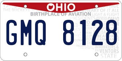 OH license plate GMQ8128