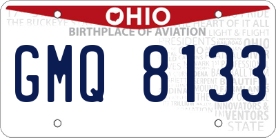 OH license plate GMQ8133