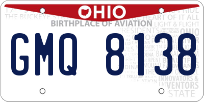 OH license plate GMQ8138