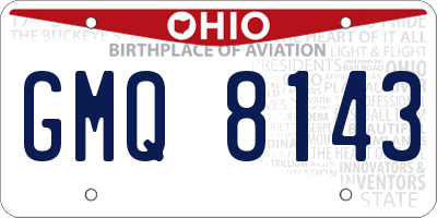 OH license plate GMQ8143