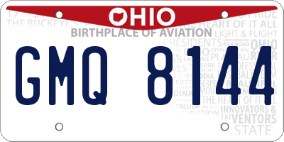 OH license plate GMQ8144