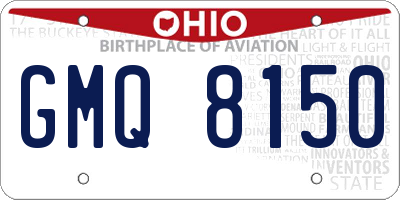 OH license plate GMQ8150
