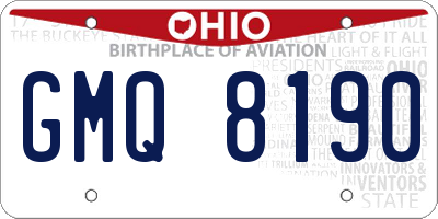 OH license plate GMQ8190