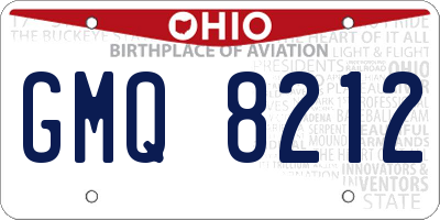 OH license plate GMQ8212