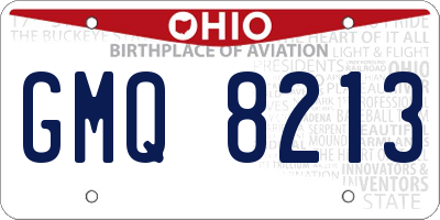 OH license plate GMQ8213