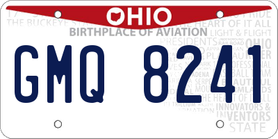 OH license plate GMQ8241
