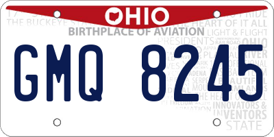 OH license plate GMQ8245