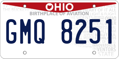 OH license plate GMQ8251