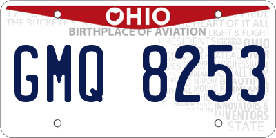 OH license plate GMQ8253