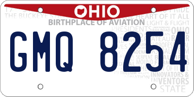 OH license plate GMQ8254