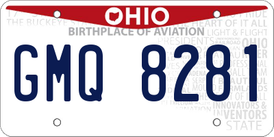 OH license plate GMQ8281