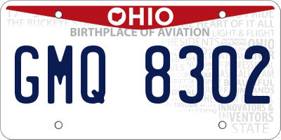 OH license plate GMQ8302