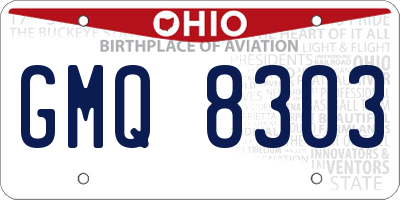 OH license plate GMQ8303