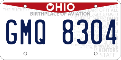 OH license plate GMQ8304