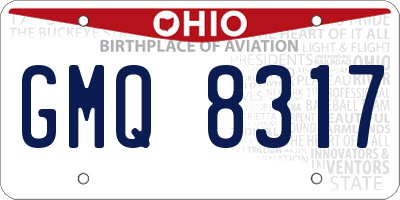 OH license plate GMQ8317