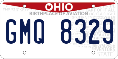 OH license plate GMQ8329