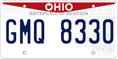 OH license plate GMQ8330