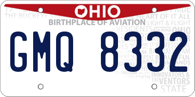 OH license plate GMQ8332