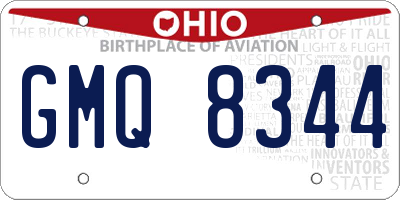 OH license plate GMQ8344